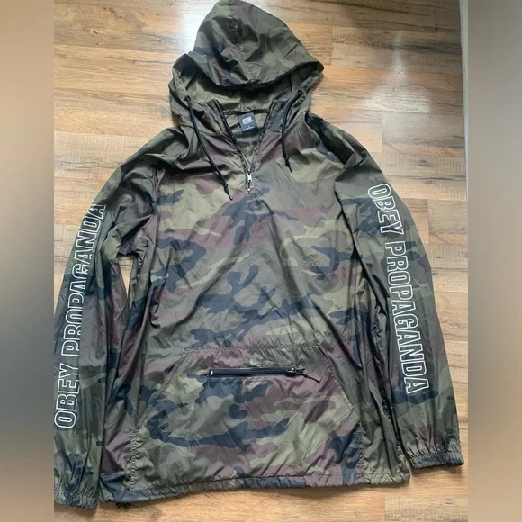 Obey  Propaganda Nylon Hooded Pullover Jacket ASOS - Picture 15 of 16